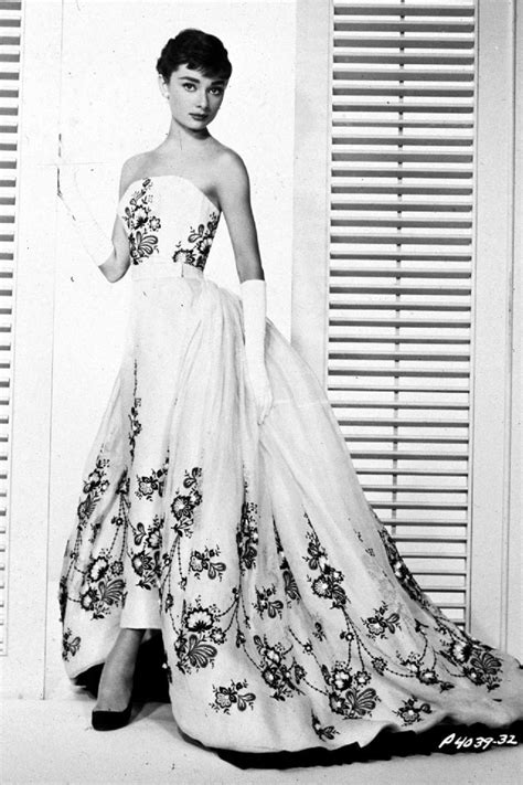 audrey hepburn white flower patterned givenchy dress|audrey hepburn inspired black dresses.